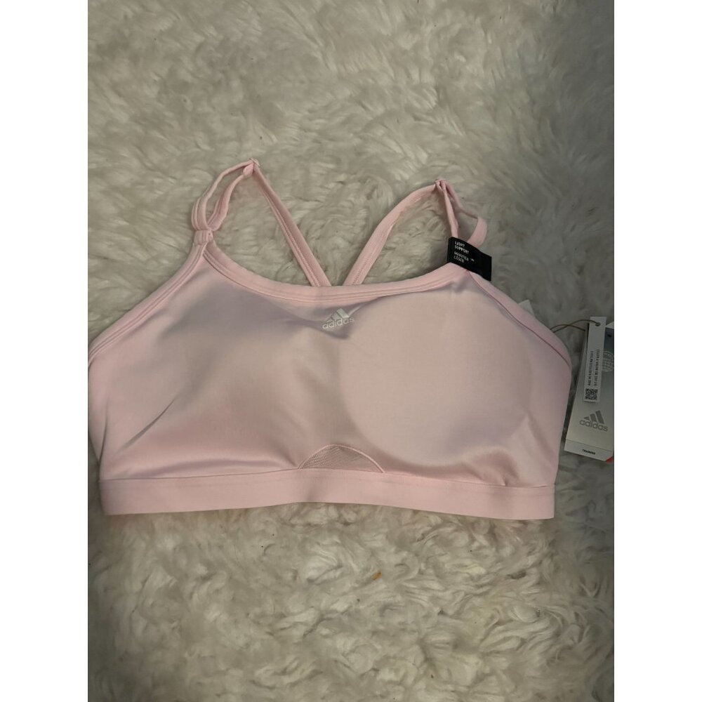 NWT Adidas Pink Sports Bra Light Support Training L DD